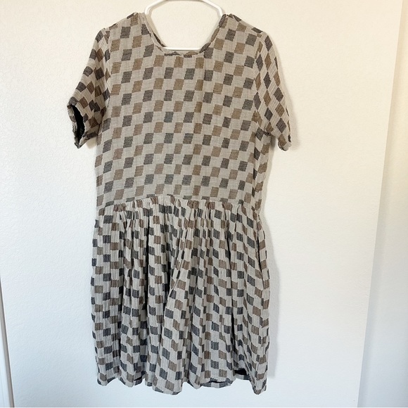 NWT Ace & Jig Tate Dress In Sedona Checkered Brown Reversible Pockets Sz M - Picture 9 of 10